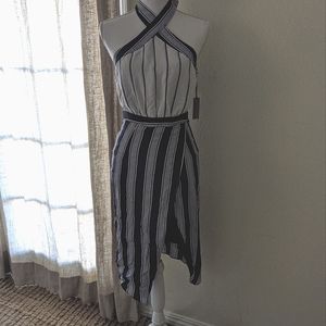 Lovers + Friends Noemi Striped Halter Dress XS NWT